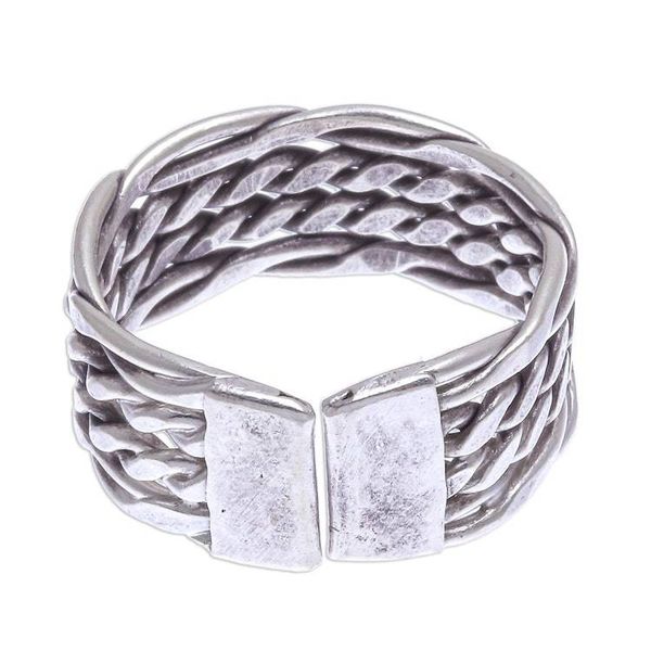 Alternate image for Sterling Silver Woven Band Ring from Thailand Fabled