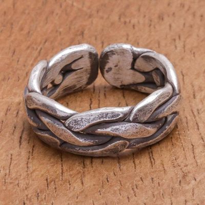 Alternate image for Hand Crafted Karen Silver Woven Band Ring Dream On
