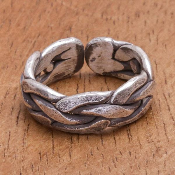 Alternate image for Hand Crafted Karen Silver Woven Band Ring Dream On