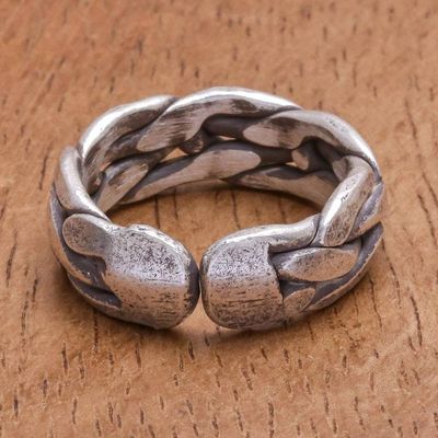 Alternate image for Hand Crafted Karen Silver Woven Band Ring Dream On