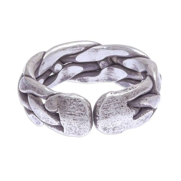 Alternate image for Hand Crafted Karen Silver Woven Band Ring Dream On