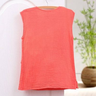 Alternate image for Cotton Sleeveless Blouse from Thailand Fresh Air in Coral