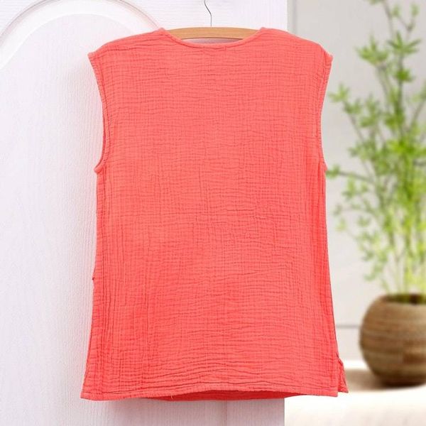 Alternate image for Cotton Sleeveless Blouse from Thailand Fresh Air in Coral
