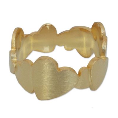 Alternate image for Heart Shaped Gold Plated Band Ring Much Love