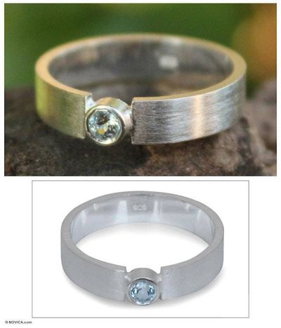Alternate image for Hand Made Sterling Silver and Blue Topaz Ring Lanna Belle
