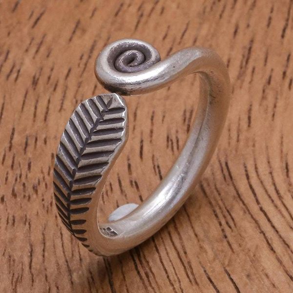 Alternate image for Hand Made Sterling Silver Spiral Band Ring Different Drum