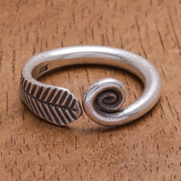 Alternate image for Hand Made Sterling Silver Spiral Band Ring Different Drum
