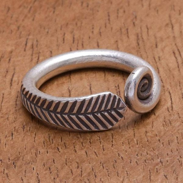 Alternate image for Hand Made Sterling Silver Spiral Band Ring Different Drum