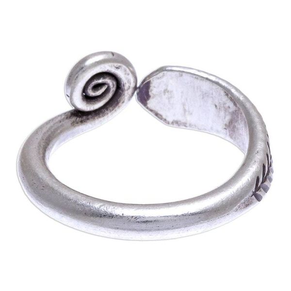 Alternate image for Hand Made Sterling Silver Spiral Band Ring Different Drum