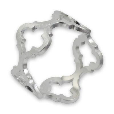 Alternate image for Handmade Satin Sterling Silver Band Ring for Women Classical Ogee
