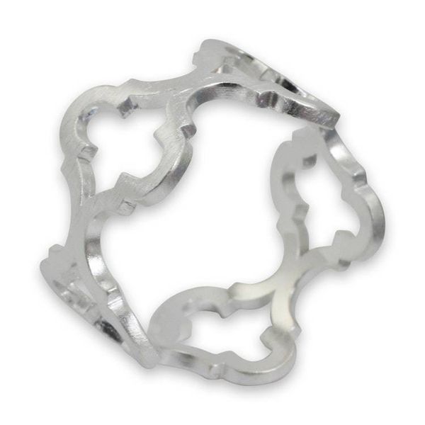 Alternate image for Handmade Satin Sterling Silver Band Ring for Women Classical Ogee