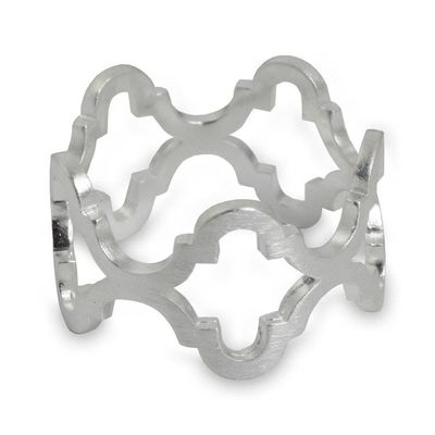 Alternate image for Handmade Satin Sterling Silver Band Ring for Women Classical Ogee