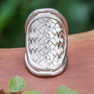 Primary image for Modern Sterling Silver Band Ring Woven Rapture