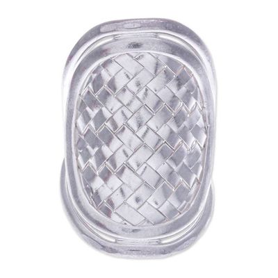 Alternate image for Modern Sterling Silver Band Ring Woven Rapture