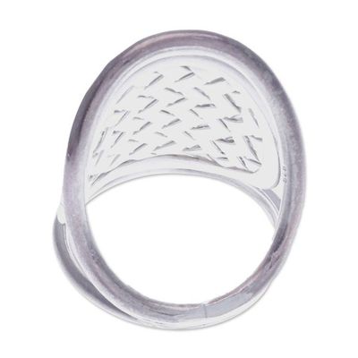Alternate image for Modern Sterling Silver Band Ring Woven Rapture