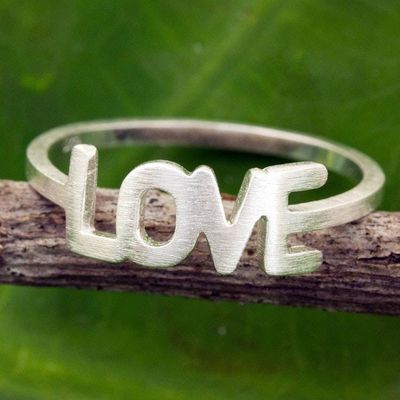 Primary image for Thai Love Ring Handcrafted Brushed Sterling Silver Love All the Time