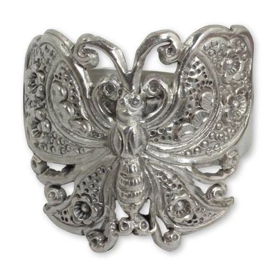 Alternate image for Sterling Silver Cocktail Ring Spring Butterfly