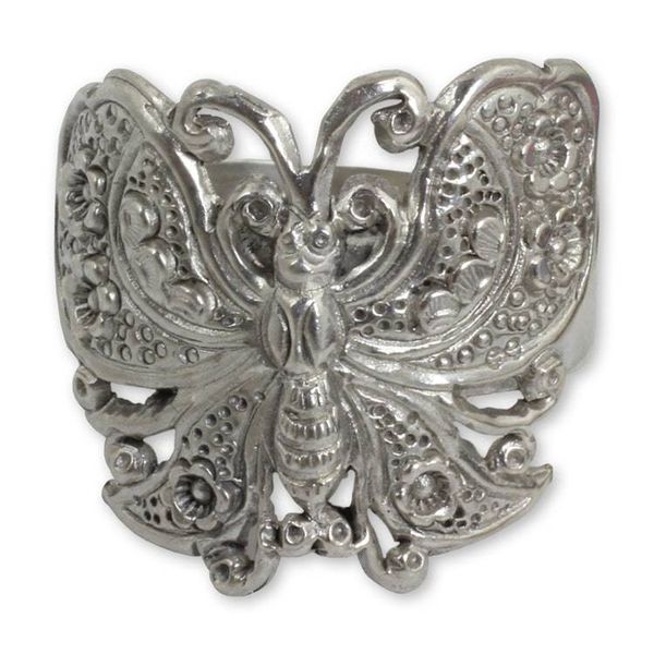 Alternate image for Sterling Silver Cocktail Ring Spring Butterfly