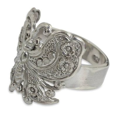 Alternate image for Sterling Silver Cocktail Ring Spring Butterfly