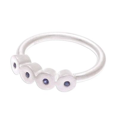 Alternate image for Sterling Silver and Sapphire Ring Songkran Moons