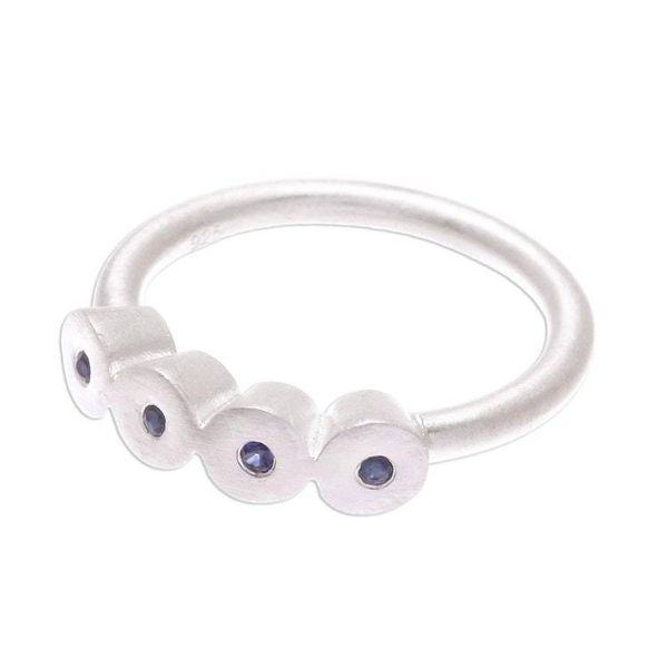 Alternate image for Sterling Silver and Sapphire Ring Songkran Moons