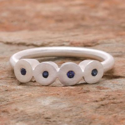 Alternate image for Sterling Silver and Sapphire Ring Songkran Moons