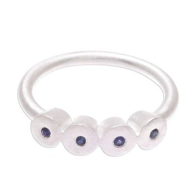 Alternate image for Sterling Silver and Sapphire Ring Songkran Moons