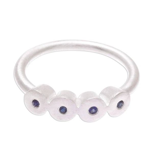 Alternate image for Sterling Silver and Sapphire Ring Songkran Moons