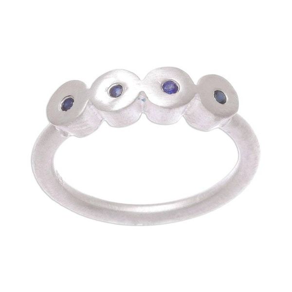 Alternate image for Sterling Silver and Sapphire Ring Songkran Moons