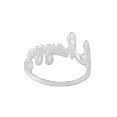 Alternate image for Inspirational Sterling Silver Band Ring from Thailand Gleaming Happiness