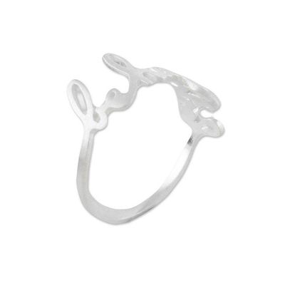 Alternate image for Inspirational Sterling Silver Band Ring from Thailand Gleaming Happiness
