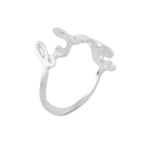 Alternate image for Inspirational Sterling Silver Band Ring from Thailand Gleaming Happiness