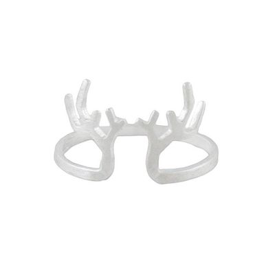 Alternate image for Satin Finish Sterling Silver Antler Ring from Thailand Antler Charm