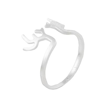 Alternate image for Satin Finish Sterling Silver Antler Ring from Thailand Antler Charm