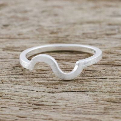 Primary image for Wavy Sterling Silver Mid-Finger Ring from Thailand Wondrous Curves