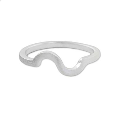 Alternate image for Wavy Sterling Silver Mid-Finger Ring from Thailand Wondrous Curves