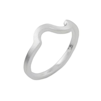 Alternate image for Wavy Sterling Silver Mid-Finger Ring from Thailand Wondrous Curves