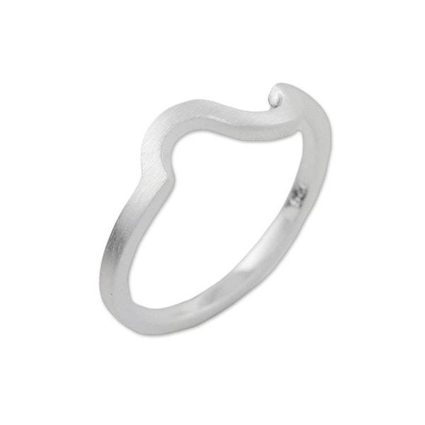 Alternate image for Wavy Sterling Silver Mid-Finger Ring from Thailand Wondrous Curves