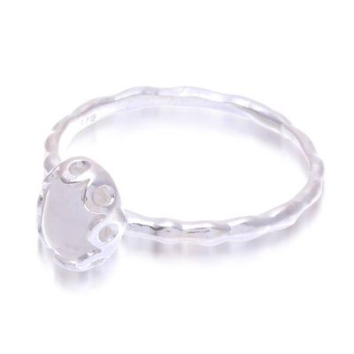 Alternate image for Sterling Silver Solitaire Ring with Oval Rainbow Moonstone Luminous Branch