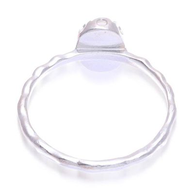 Alternate image for Sterling Silver Solitaire Ring with Oval Rainbow Moonstone Luminous Branch