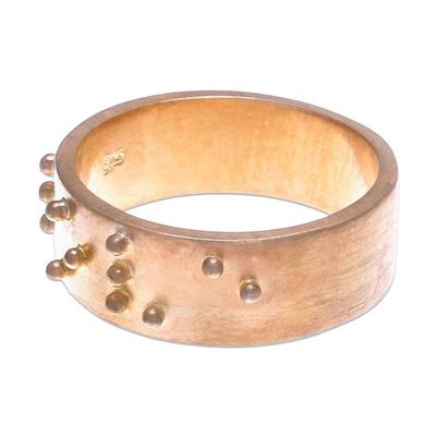 Alternate image for Gold plated band ring Braille Love