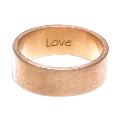 Alternate image for Gold plated band ring Braille Love