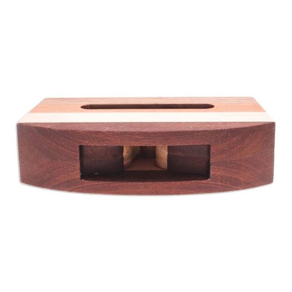 Alternate image for Modern Striped Wood Phone Speaker Handcrafted in Thailand Striped Connection