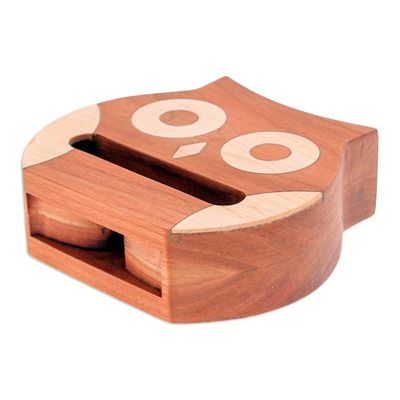 Alternate image for Non Electric Carved Cherry  Maple Wood Owl Phone Speaker Owl Sounds