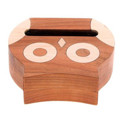Alternate image for Non Electric Carved Cherry  Maple Wood Owl Phone Speaker Owl Sounds