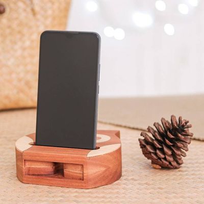 Alternate image for Non Electric Carved Cherry  Maple Wood Owl Phone Speaker Owl Sounds