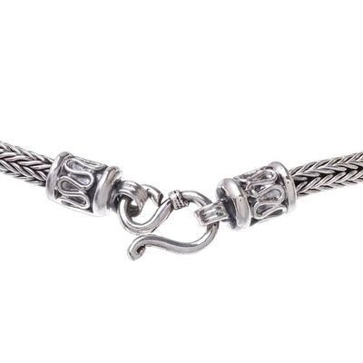 Alternate image for Sterling Silver Sphere and Naga Chain Pendant Necklace Simply Refined