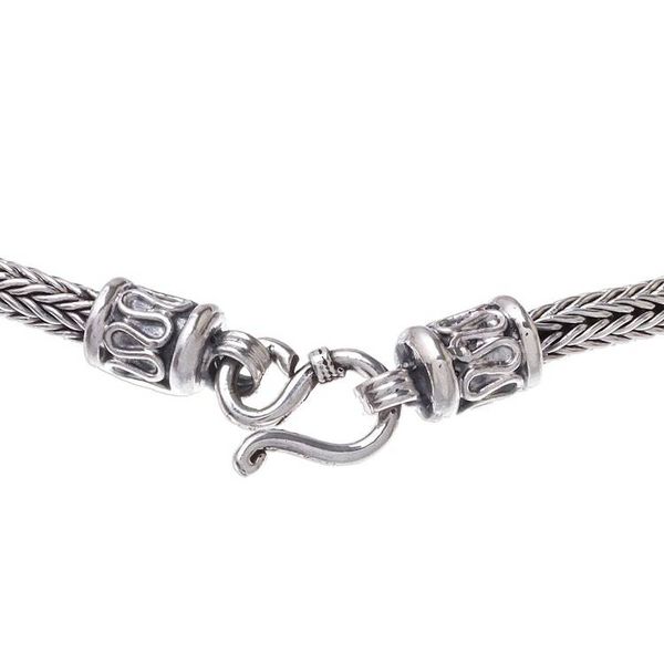Alternate image for Sterling Silver Sphere and Naga Chain Pendant Necklace Simply Refined