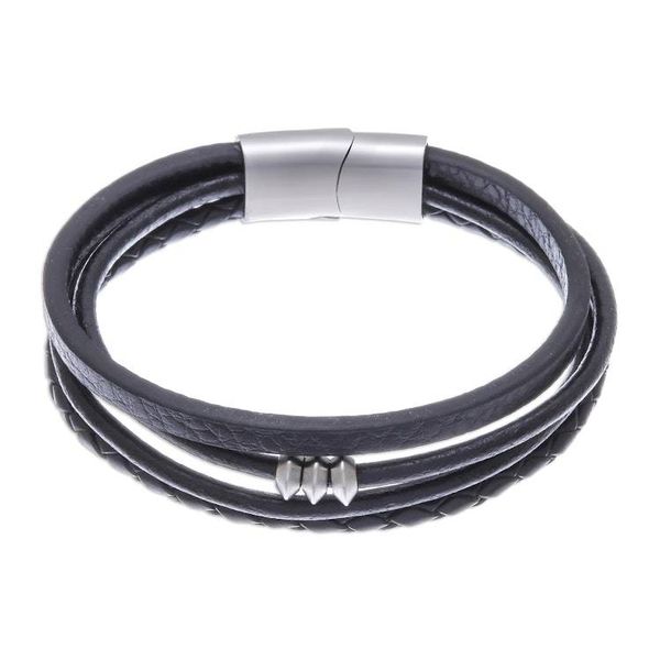 Alternate image for Leather Cord Bracelet in Black from Thailand Free Spirited in Black