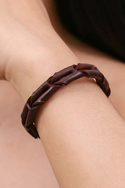 Alternate image for Mens Unique Braided Leather Bracelet World